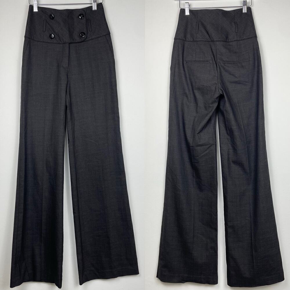 MNG suit gray 4 button high waist trousers wide leg size 2 eur 34